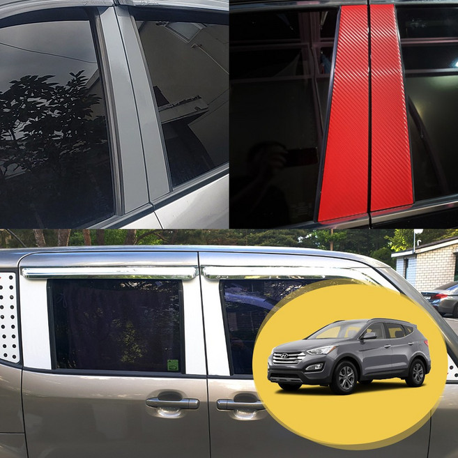 ERK 싼타페DM 필러 포스트 포인트 컬러 데칼 스티커 윈도우 기둥 몰딩 차량용 튜닝 필름, 기타 색상(BC필러)