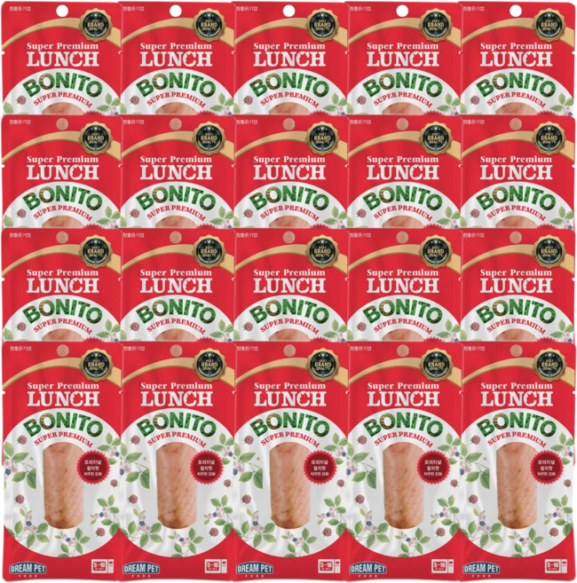 런치보니또 참치 20개 자연그대로 고양이간식, 20g