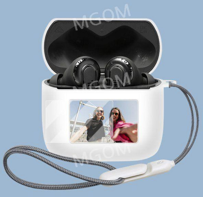 JBL TOUR PRO3 케이스 보호 커버 실리콘 액정보호 필름 무선 이어폰 호환 이어버드, 투어 프로 3, 화이트+스트랩+액정필름, 1개