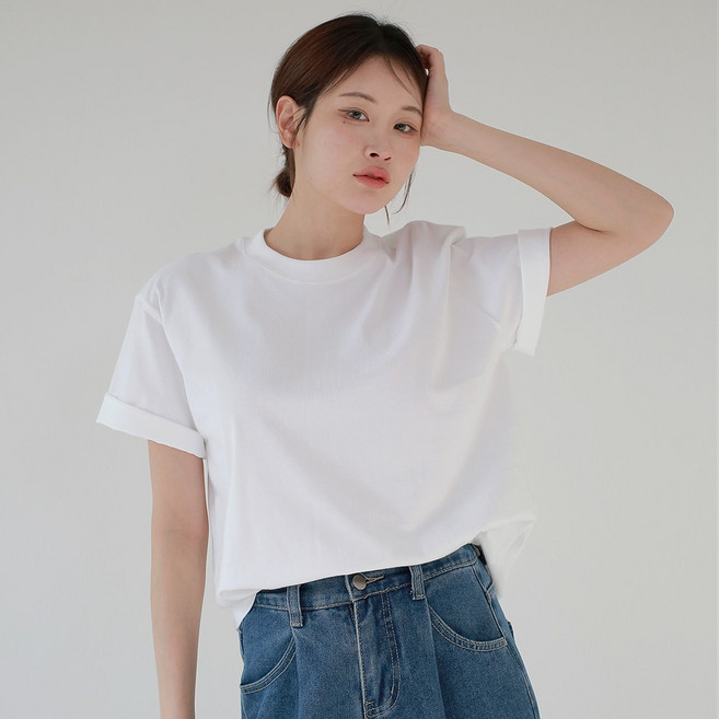 디디오 [1+1] 남녀공용 무지 반팔티 라운드넥 면100% 데일리 루즈핏 기본 티셔츠