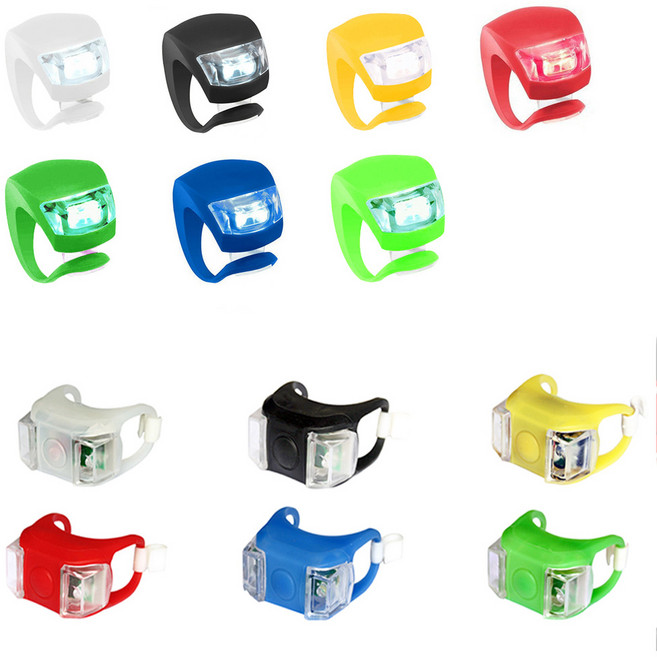 NK KC인증 자전거 실리콘 라이트 전조등 후미등, 블랙, 1개