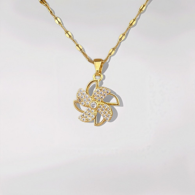 Seolvia 18K도금 플라워 목걸이 여성목걸이 데일리 심플 고급 포인트 선물 추천 WLY-10