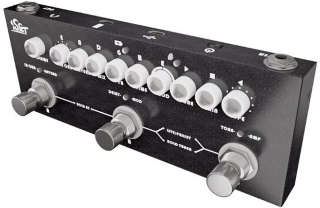 ISET-큐브 기타 멀티 이펙트 페달 IR 캡 포함 일렉트릭 기타용 9 모델 딜레이 리버브 페이즈 코러스 디스토션 오버 드라이브, 01 Black