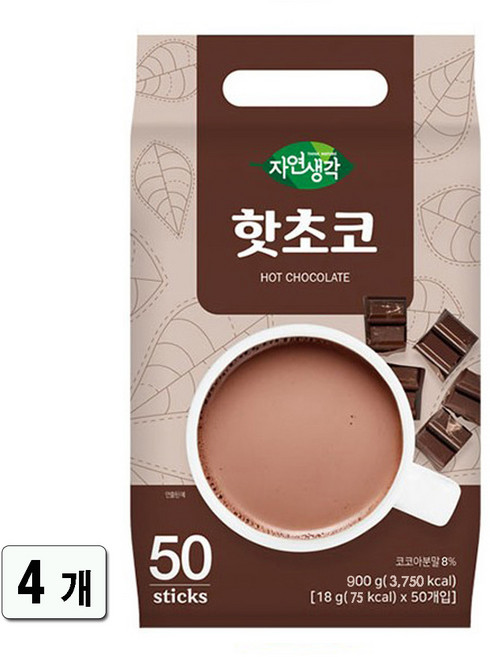 희창 자연생각 핫초코 50개입 X 4봉지, 4개, 20g
