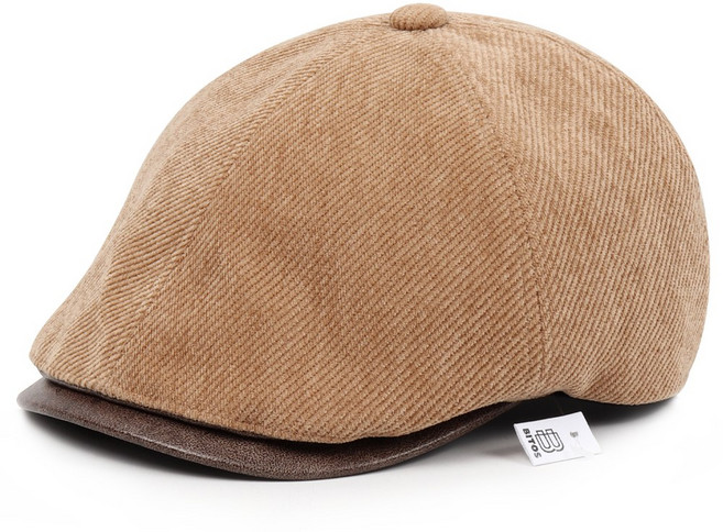 비토스 국내제작 무지골덴 레더챙 헌팅캡 파크골프모자 도리구찌