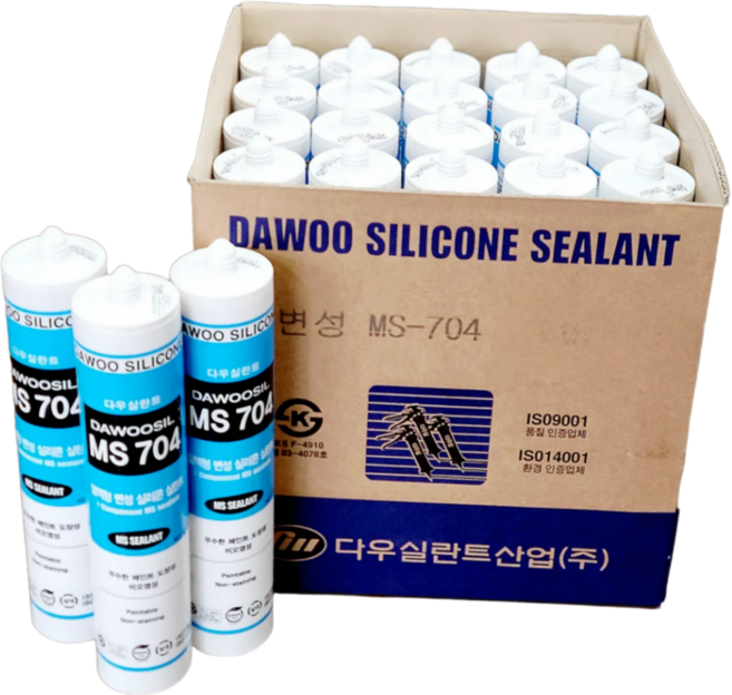 퀵마켓 방수실리콘+외부용+크랙보수 비오염 변성 실리콘 MS 704 1박스(25개) 회색, 25개