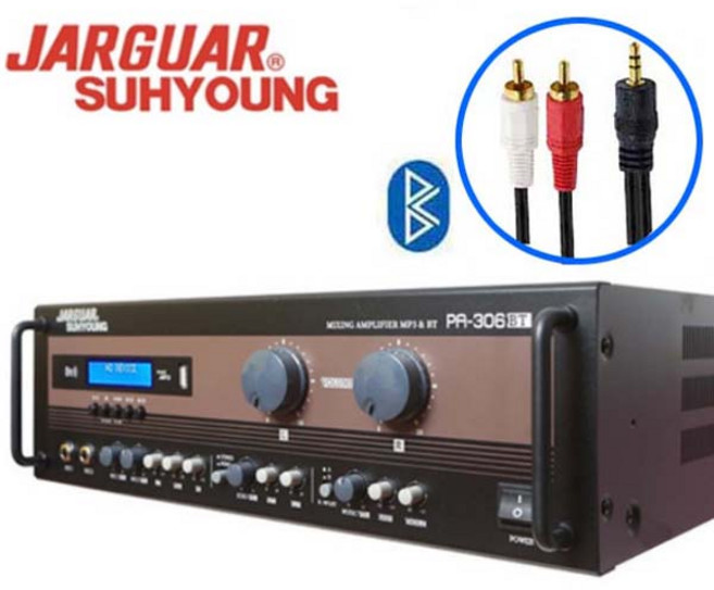 JARGUAR 국산 앰프 PA-306BT AUX 2채널 320W 블루투스 USB 가장 사용이 편한 엠프