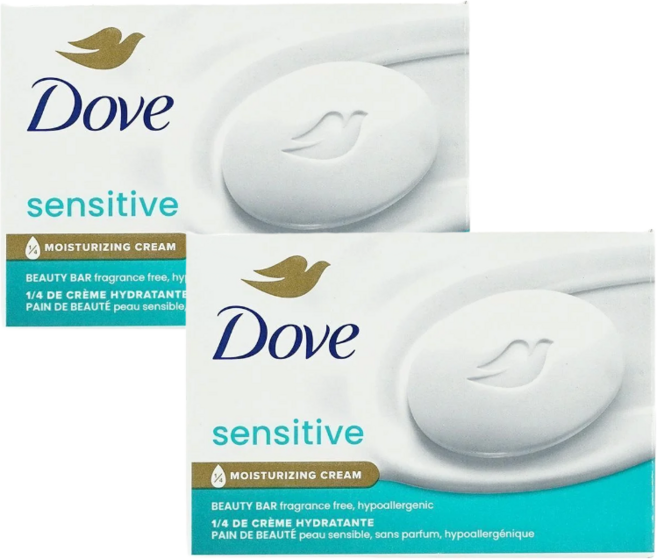 도브 센서티브 모이스처라이징 크림 뷰티 바, 106g, 2개입