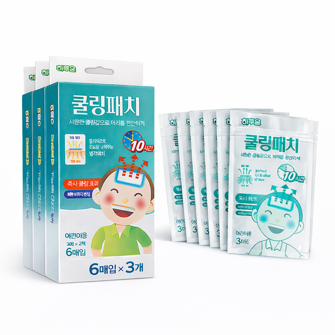 하루온 어린이 쿨링시트 6매입 1팩, 3개