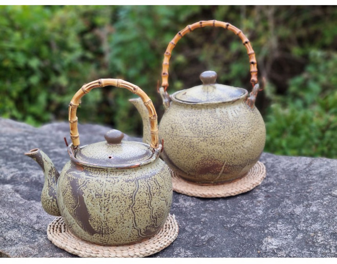 직화 가능한 맥반석 내열 도자기 차주전자 4.0L 7.2L, 4L