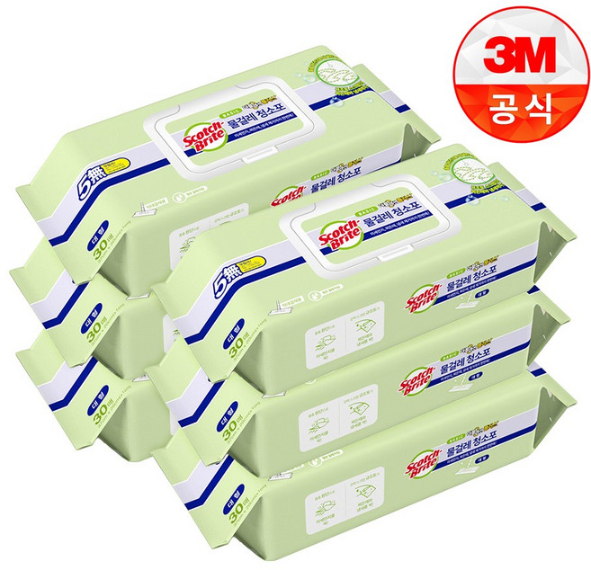 3M 대형 베이직 물걸레 청소포 더블액션 150매, 6개
