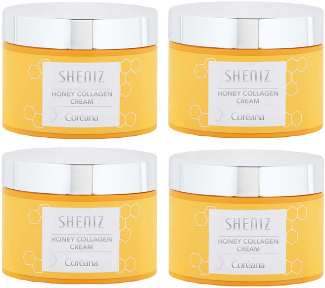 [허니 콜라겐 고보습 탄력크림] 코리아나 쉬니즈 허니 콜라겐 크림 100ml, 4개