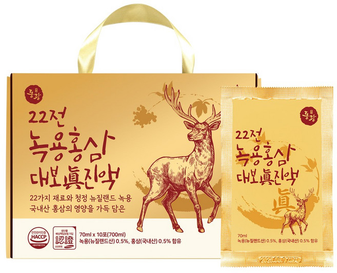 [동광한방몰] 녹용홍삼대보진액 1개, 10포(70mlx10포), 700ml