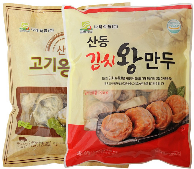 속이 알찬 김치왕만두 1.4kg + 고기왕만두 1.4kg, 1세트, 2.8kg