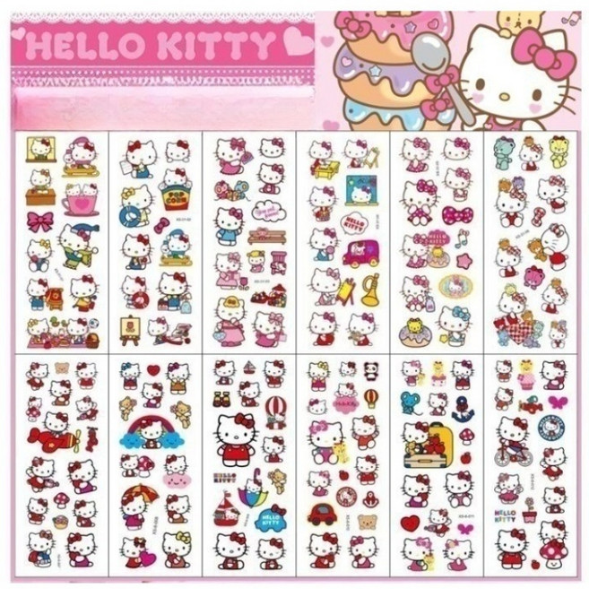 헬레나스토어 헬로키티 입체 다꾸 폰꾸 스티커 12장 +사은품 랜덤 증정, 1개