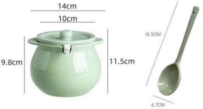 無品牌 陶瓷耐高溫豬油罐帶蓋專用儲油罐子廚房家用裝油, 1個, 抹茶綠瑕疵款,豬油罐帶蓋帶勺 700毫陞