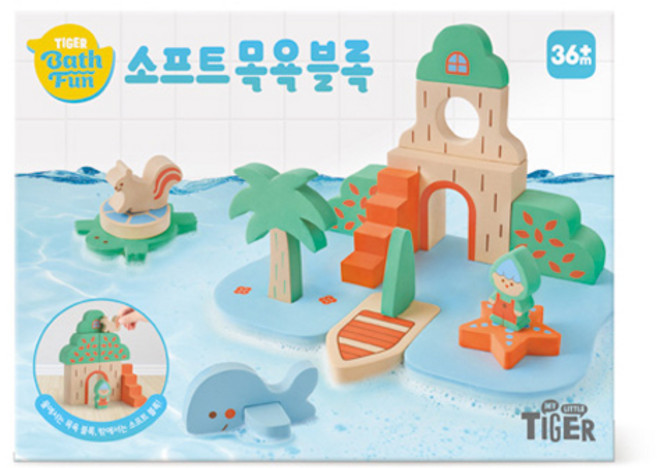 마이리틀타이거 소프트 목욕 블록, 1COLOR 혼합 COLOR, 1개