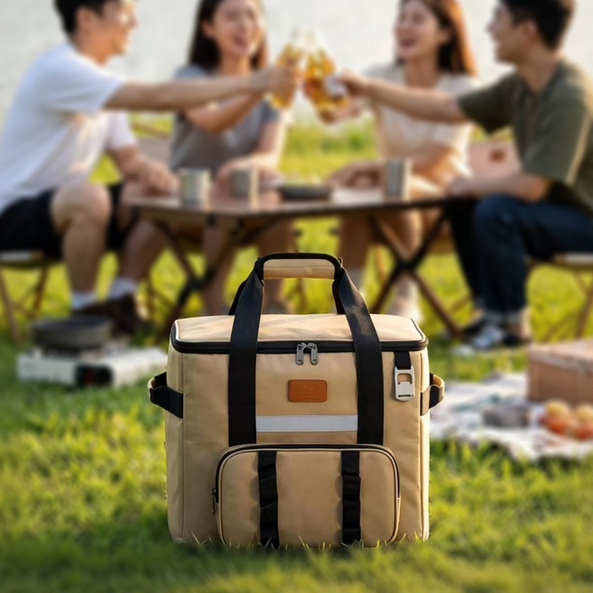 [감성캠핑] 대용량 택티컬 보냉백 캠핑 낚시 차박 아이스백 누수방지 오프너내장, 40L, 샌드 카키