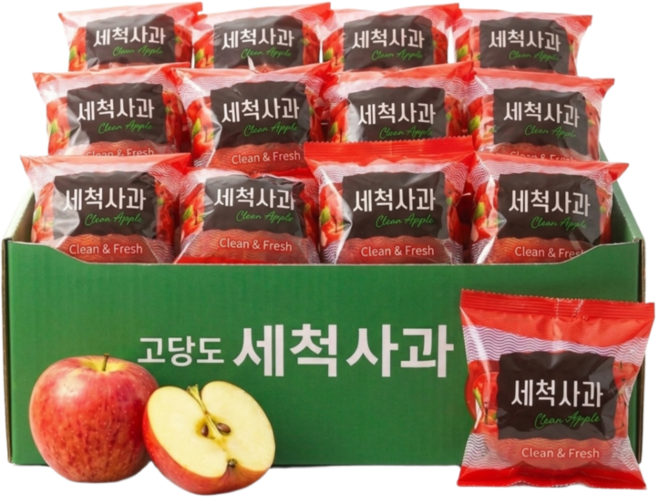 [타임특가] 더프레시 당도선별 산지직송 껍질째먹는 꿀부사 세척사과, 1박스, 2kg