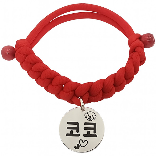 펫츠룩 가볍고예쁜 강아지 고양이 인식표 목걸이, 08데일리레드, 1개