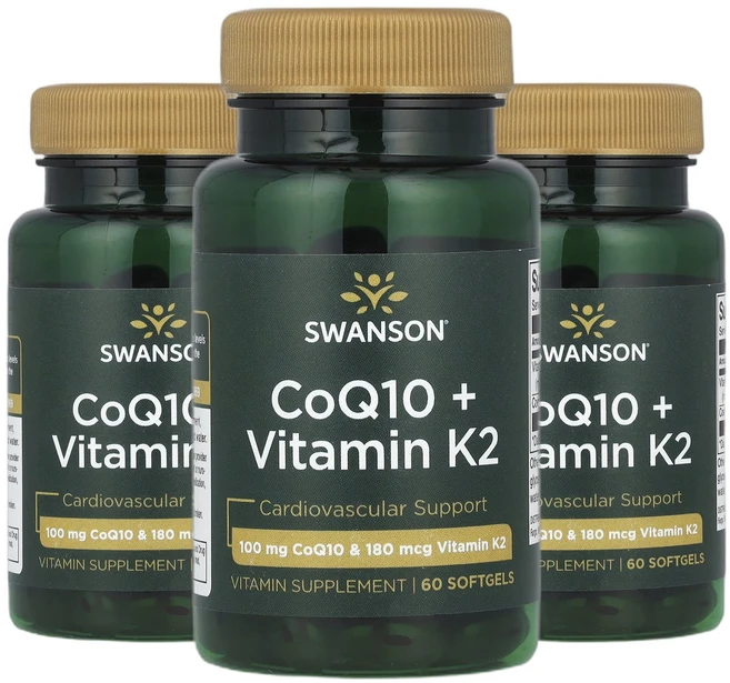 스완슨 비타민K CoQ10 + 비타민K2 소프트젤 60정 2+1, 3개, 60회분 - 쿠팡