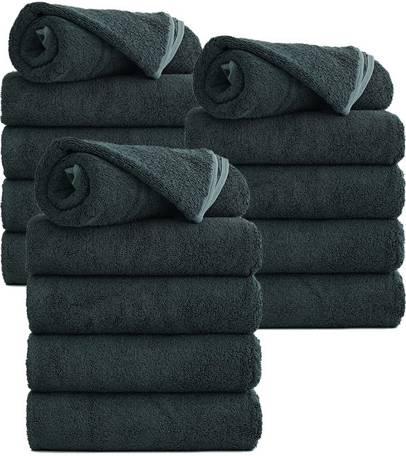 타월톡톡 국내생산 무형광 뱀부얀 항균 호텔수건 고급타올 200g, 15개, 그레이