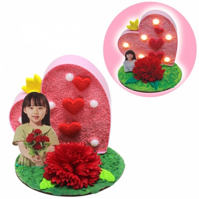 카네이션 하트 무드등 5인 만들기 교구 재료, 단품, 상세페이지 참조