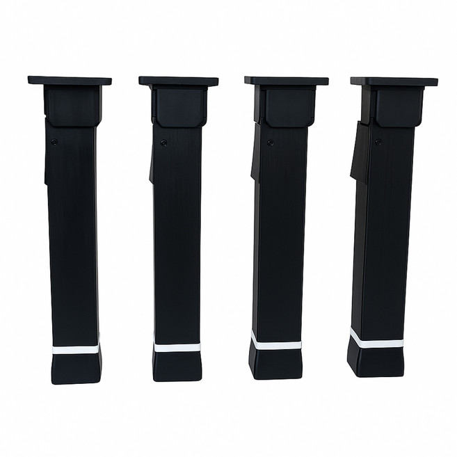 리폼플러스 4단 높이조절 접이식 상다리 좌식 테이블다리 다용도 가구다리, 4개, 블랙