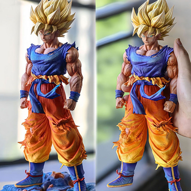 RENMINGFF 고퀄리티 드래곤볼 슈퍼사이어인 손오공 28cm, 1개