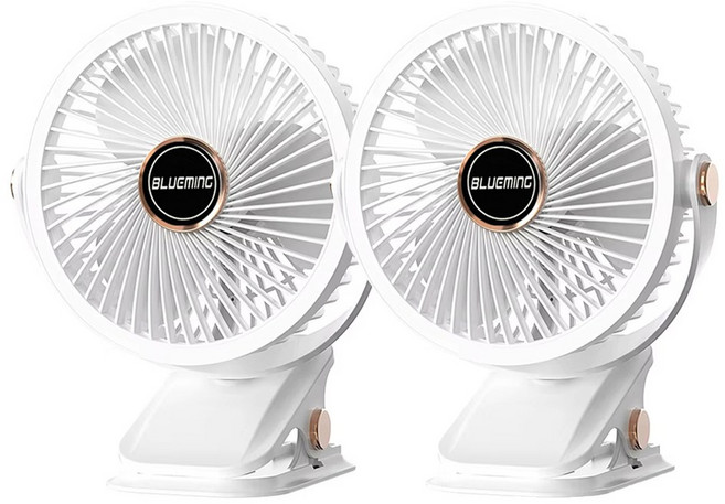 저소음 클립 선풍기 1+1 (총2개) 집게형 클립형 탁상용 무선 유모차 휴대용 캠핑 BM-2025