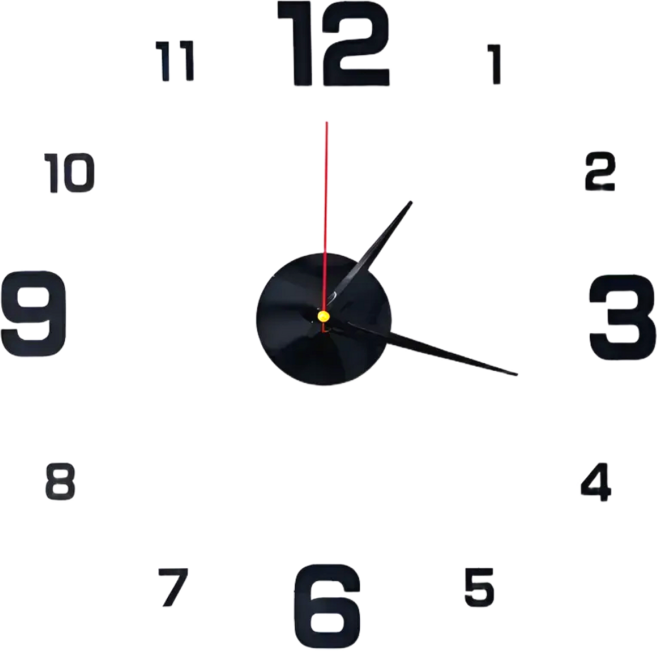 유즈나인 공간완성 DIY 무소음 숫자부착 대형 깔끔 인테리어 벽시계 40cm, 블랙