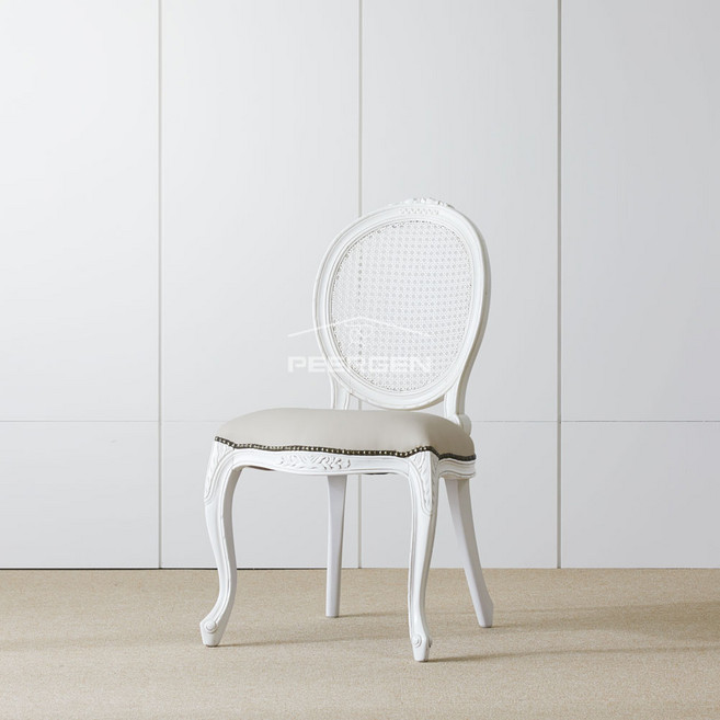 피어젠 아이린 프렌치 엔틱 식탁 라탄 의자 화이트 원목