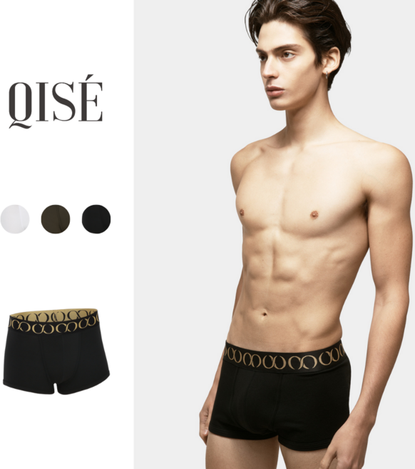 키세 남자 속옷 바프 의상 뫼비우스 심플 골드 로고 남성 사각 브리프