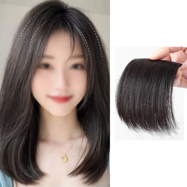 일호장신구 헤어 리프트 가발 피스 볼륨 옆머리 뒤통수 보정 여성 헤어피스 셀프 헤어 스타일링, 2개, 웜블랙