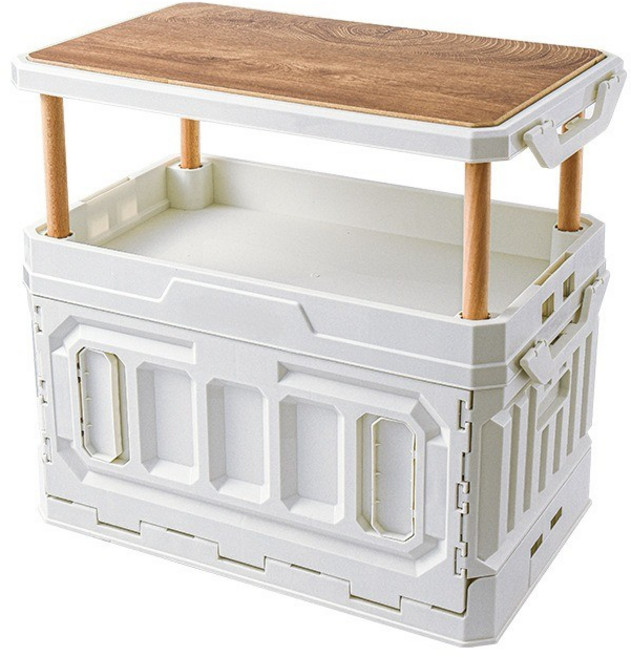 탑이지몰 신형 접이식 캠핑 다용도 테이블 폴딩 박스, 화이트