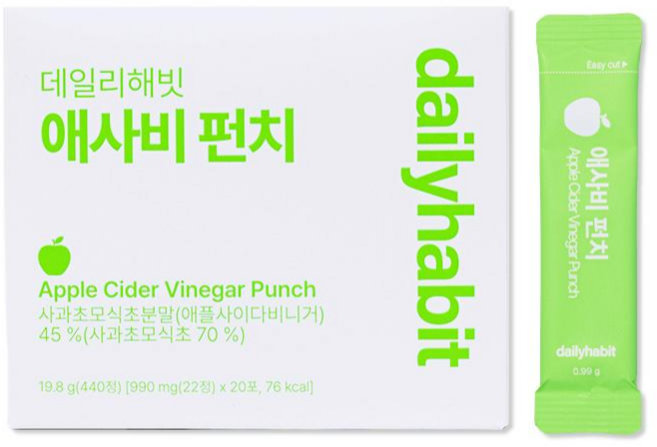 코오롱제약 데일리해빗 애사비 펀치 20포, 1개, 19.8g