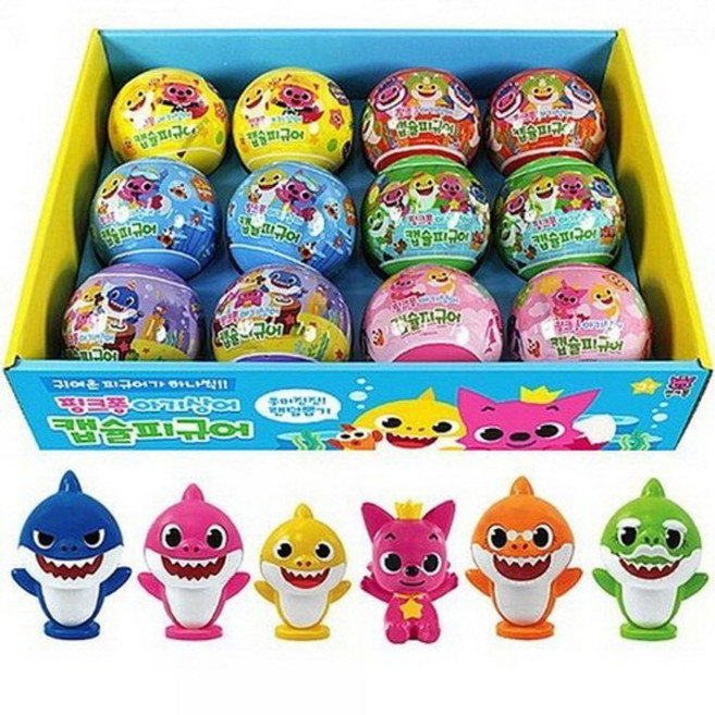 핑크퐁 아기상어 캡슐 피규어 6개입 저금통으로도 가능해요, 6개