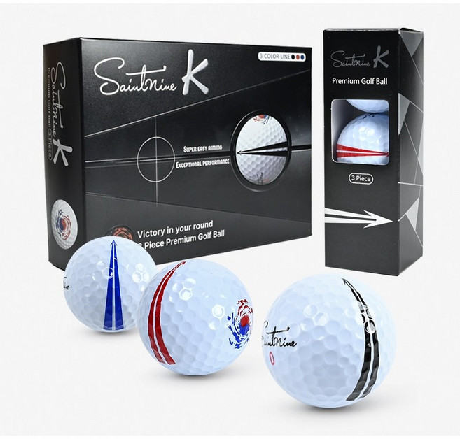 세인트나인 K 에이밍 골프공 3피스 고반발 비거리 12알, 화이트, 12개입, 1개, 화이트(12구)