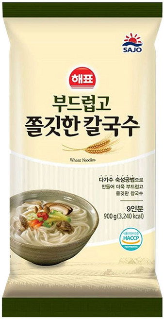 해표 부드럽고 쫄깃한 칼국수, 900g, 1개