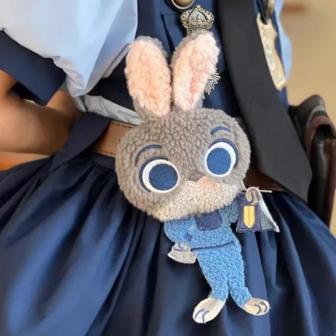 새로운 주디 모자 토끼 볼러 Zootopia 경찰관 어린이 성인 코스프레 머리띠 장식 귀여운 선물 핫, 02 brooch, 1개