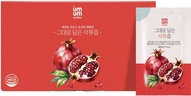 움움 그대로 담은 석류즙, 100개, 100ml