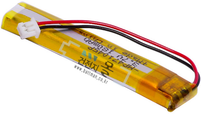 맥스파워 리튬폴리머 충전용 건전지 MP471045P-PCM (3.7V 180mAh) C51021RB (KC인증제품), 1개, 1개입