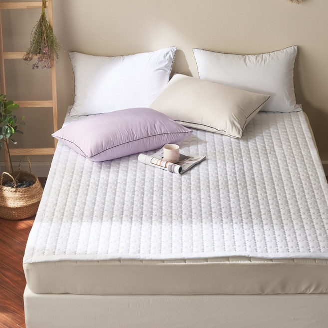 국내제조 띵스룸 알러지케어100% M2 진드기방지 사계절용 고정밴드 침대패드, 알러지100 화이트