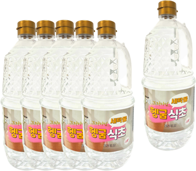 으뜸 프리미엄 세탁물 헹굼 식초, 6개, 1.8L