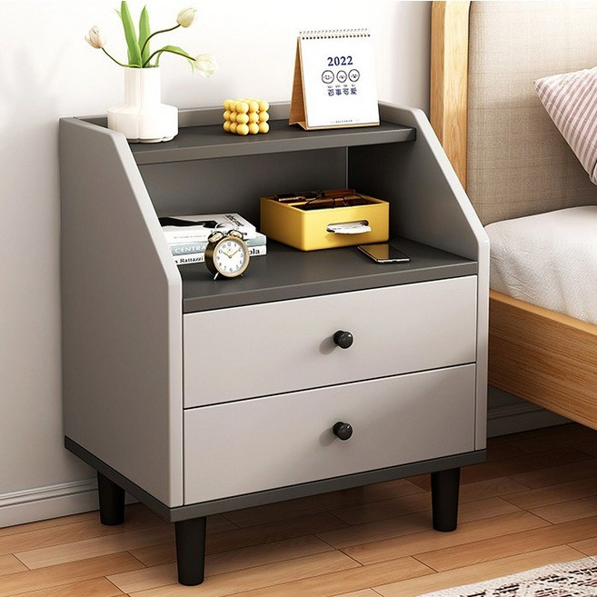 모아룸 침대 협탁 원목 서랍장 수납장 발통형 서랍형, 그레이, 1개