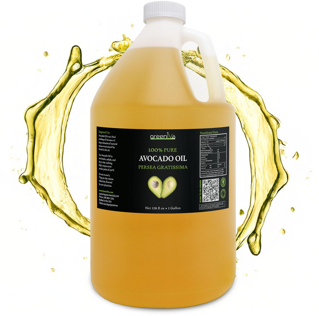 그린아이브 - 아보카도 오일 - 100% 순수 아보카도 오일 GreenIVe Avocado Oil Naturally Grown 100% Pure Natural without Add, 128 Fl Oz (1팩), 1개