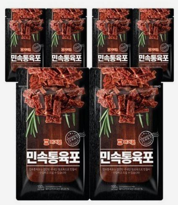 머거본 민속통육포, 100g, 6개
