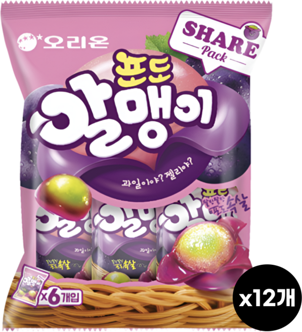 오리온 포도알맹이 쉐어팩, 36g, 72개