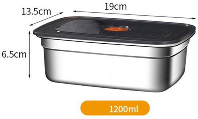 스테인레스 스틸 캠핑 도시락 상자 봉인 된 누출 방지 전자 레인지 적합한 대용량 냉장고 냉동고 보관, 1개