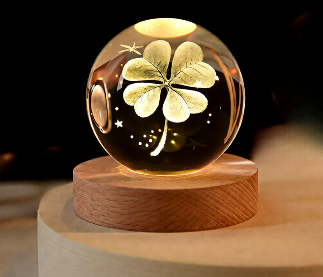 그렌든 한뼘 우주 LED 크리스탈 수유 무드등, 9.행운의 클로버